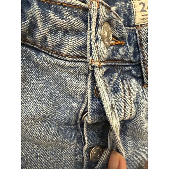 Madewell Shorts Womens 24 Blue Denim High Rise Button Fly Cutoff Frayed Hem - Picture 3 of 7